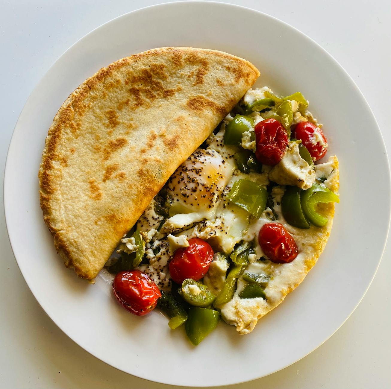 Veggie Egg White Omelette & Cheese Quesadilla