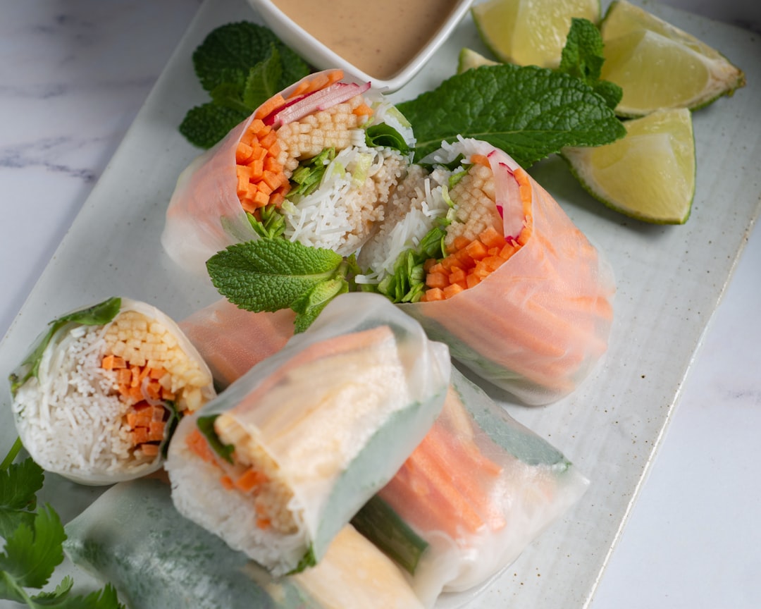 Vietnamese Spring Rolls with Peanut Sauce
