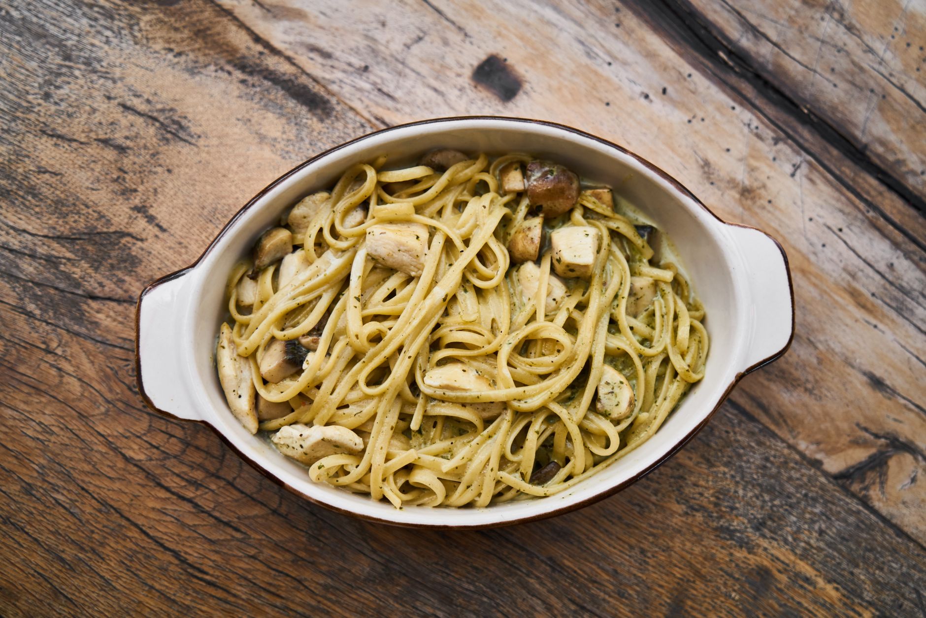 20-Min Pesto Chicken Pasta Bake