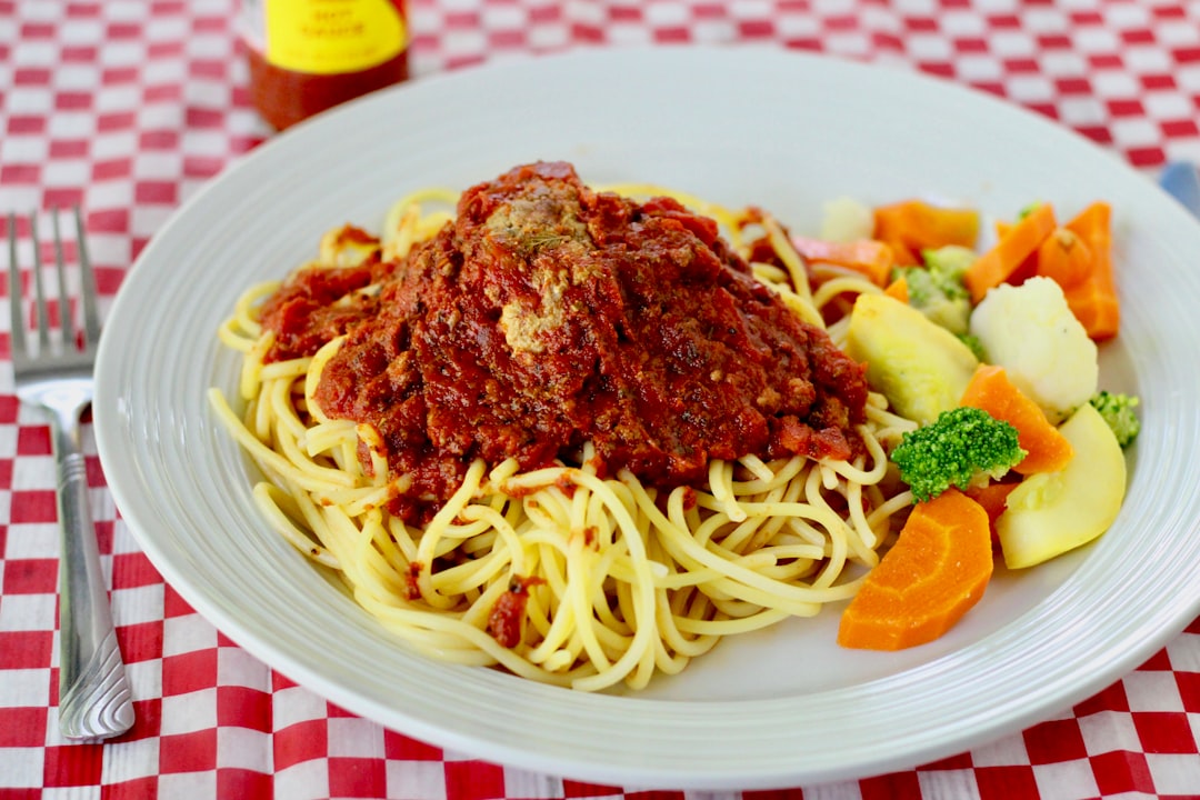Spaghetti Marinara with Steamed Veg