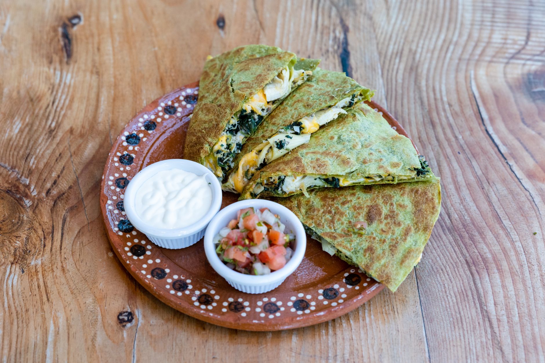 Melty Spinach Quesadilla