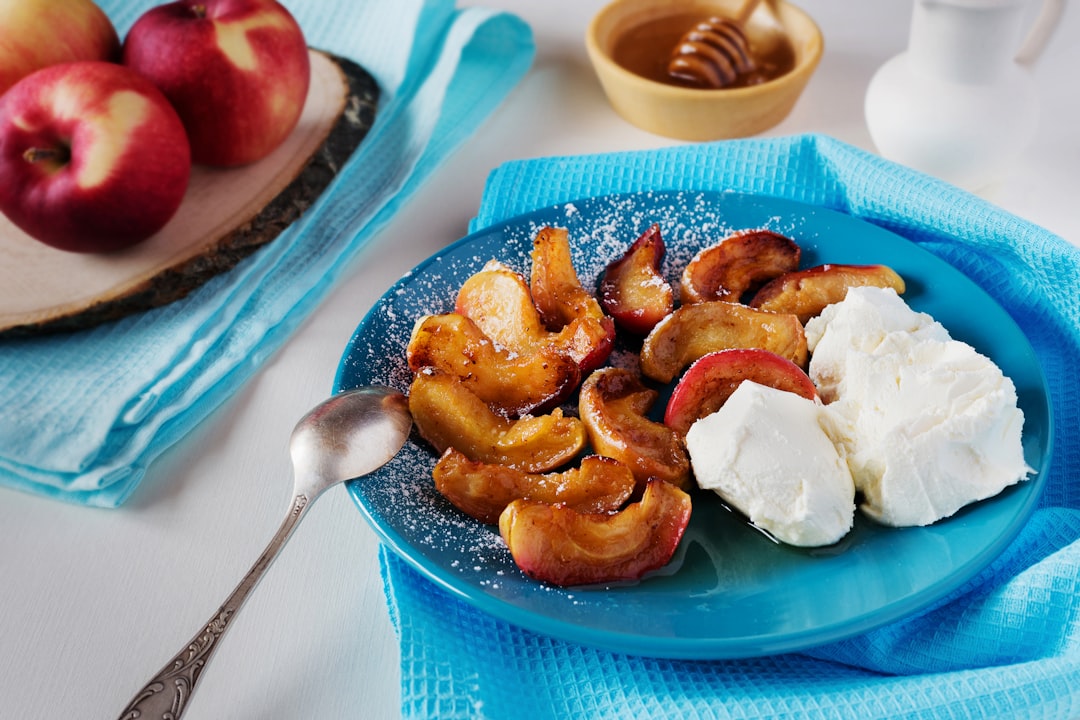 Crispy Cinnamon Apples with Whipped Cream