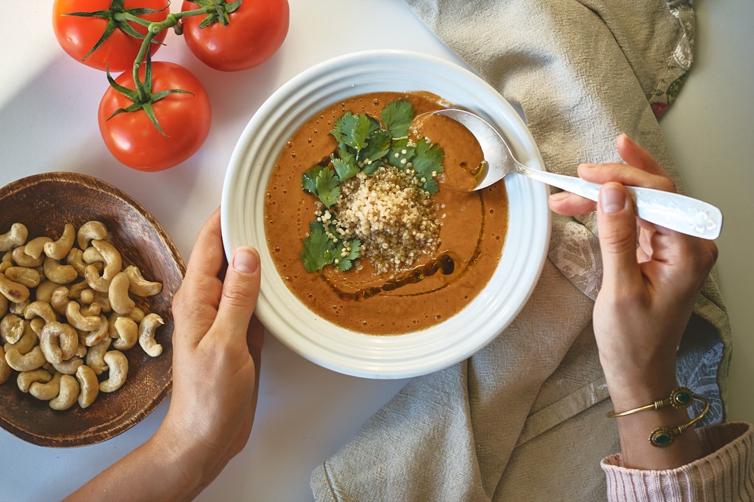 Creamy Tomato Soup with Cashew Crunch