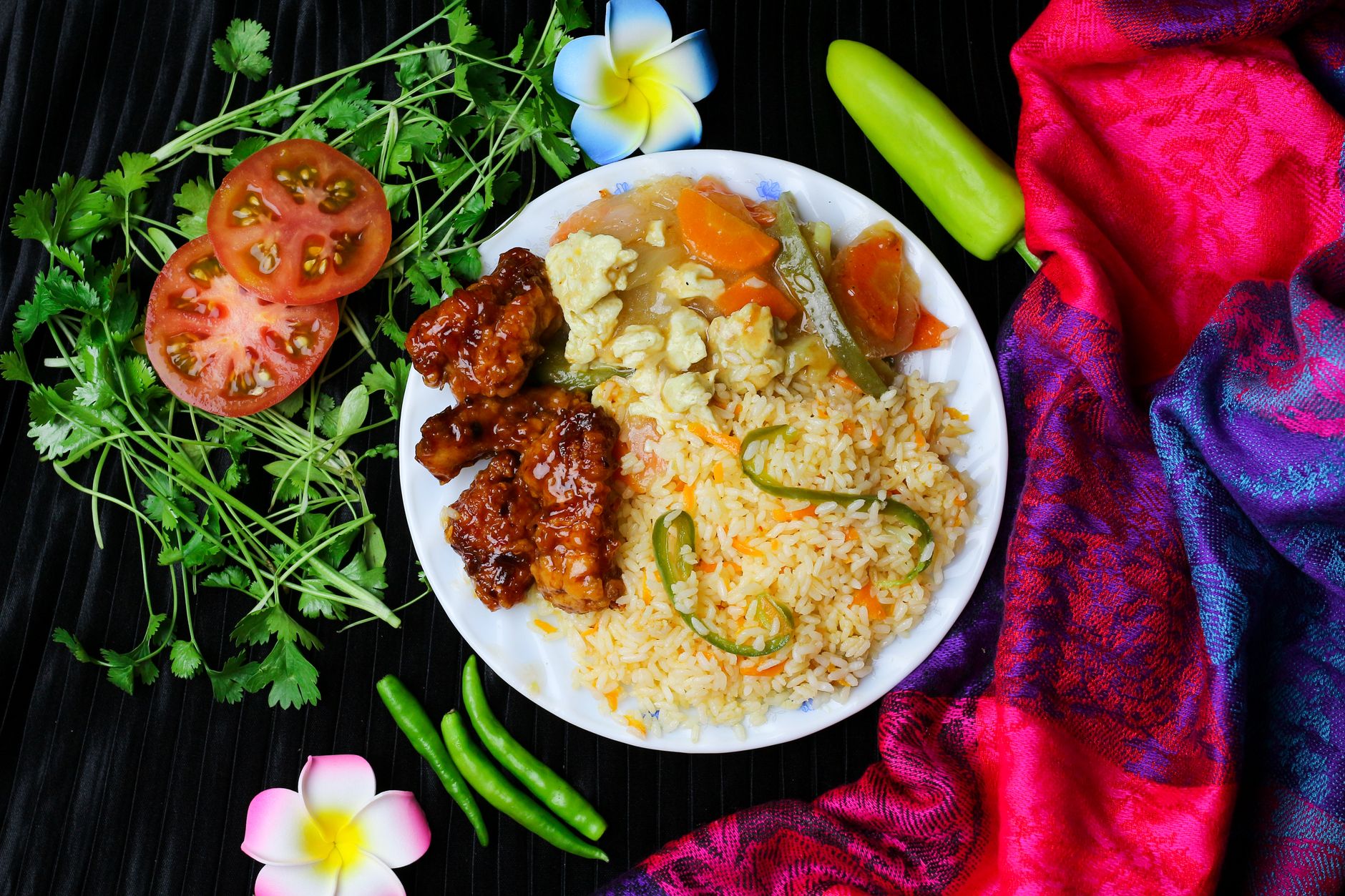 Sweet Chili Chicken with Fried Rice
