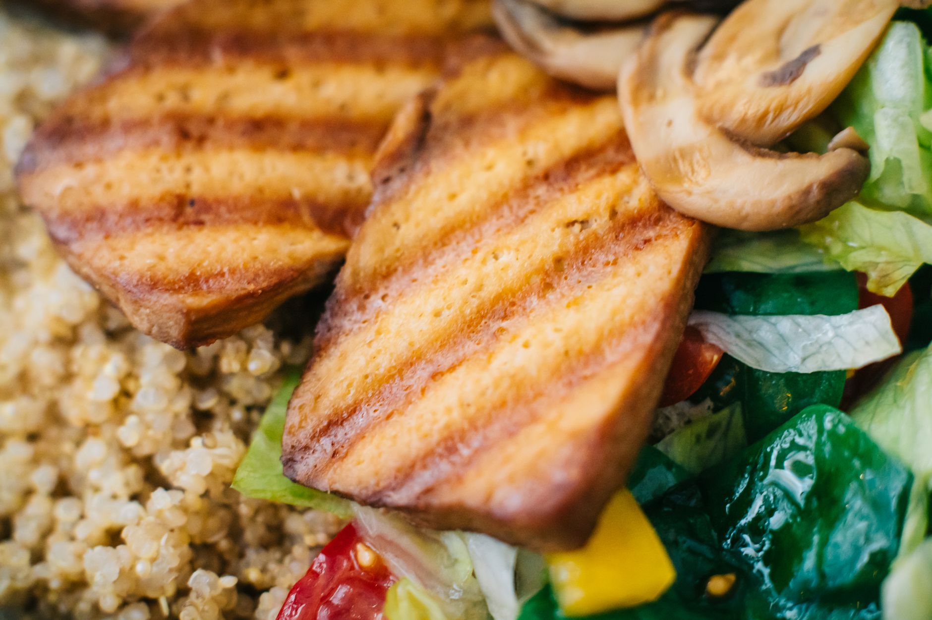 Sheet Pan BBQ Tofu with Quinoa & Mushrooms