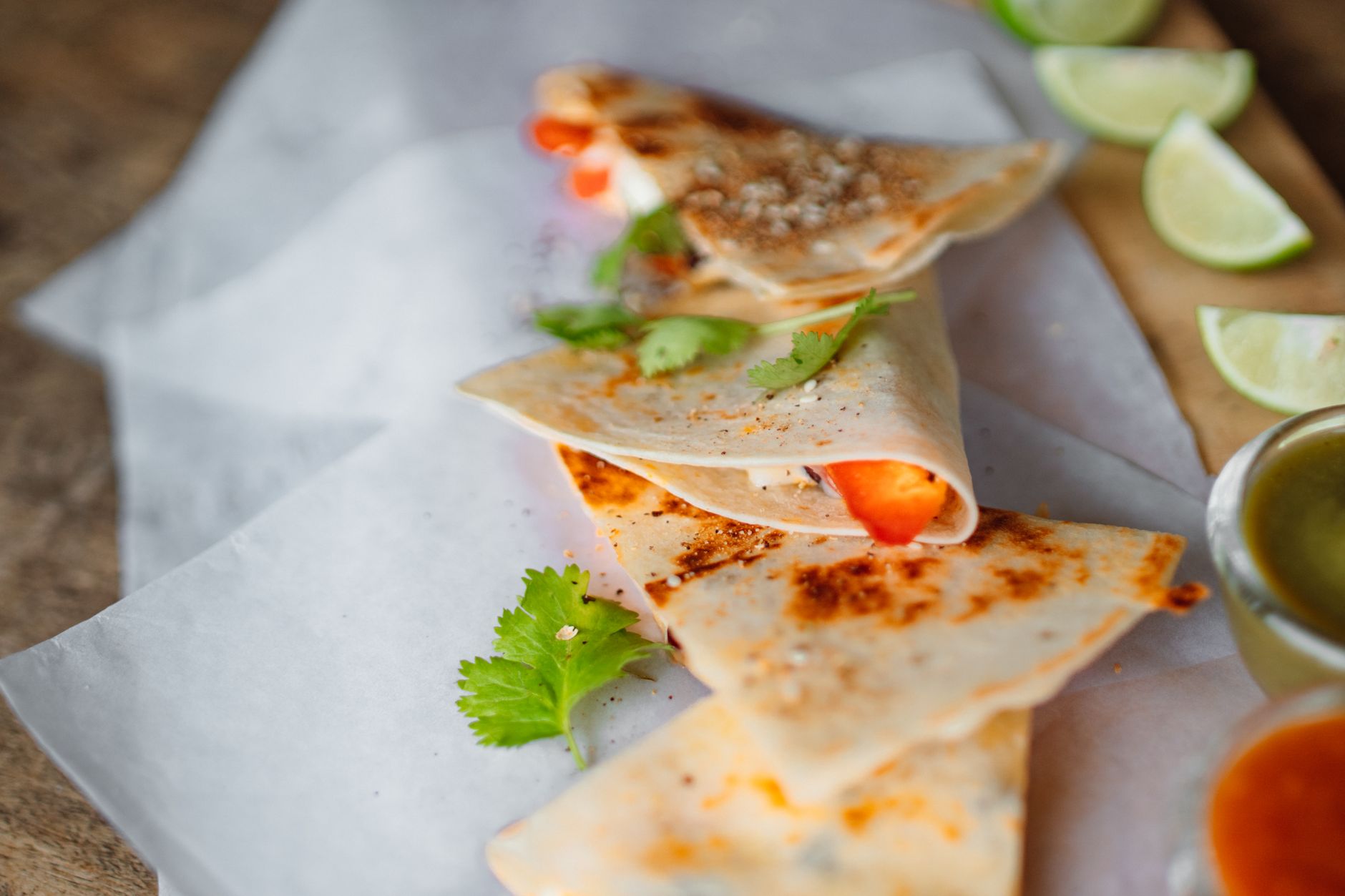 BBQ Chicken Quesadilla Wedges