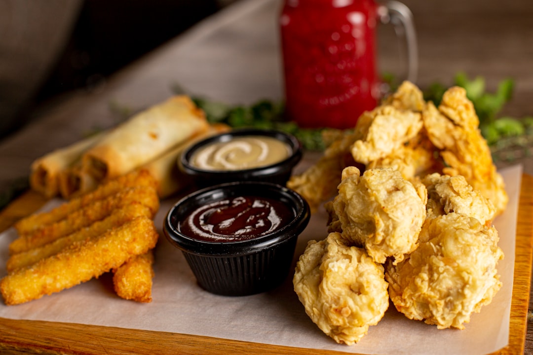 Crispy Popcorn Chicken with Fries & Dipping Sauce