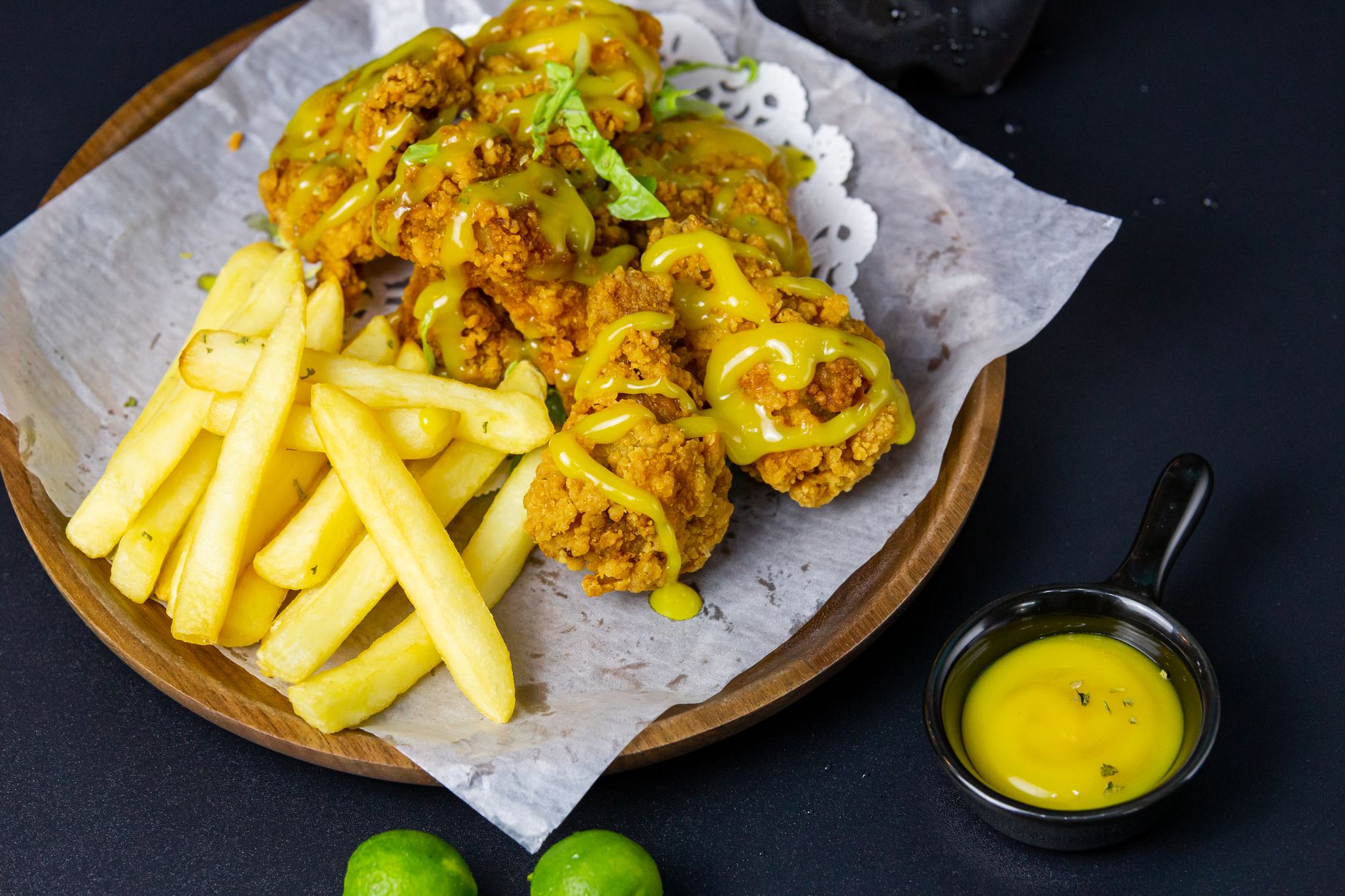 Air Fryer Honey Mustard Chicken & Fries