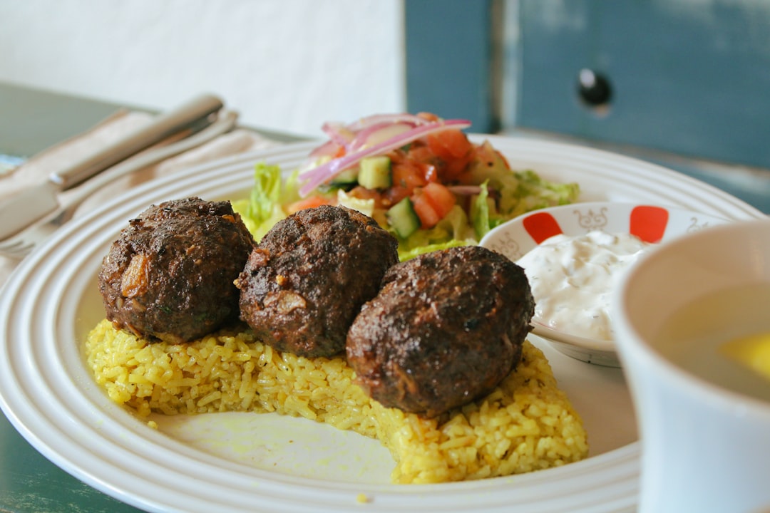 Sheet Pan Meatballs with Tzatziki & Green Sauce
