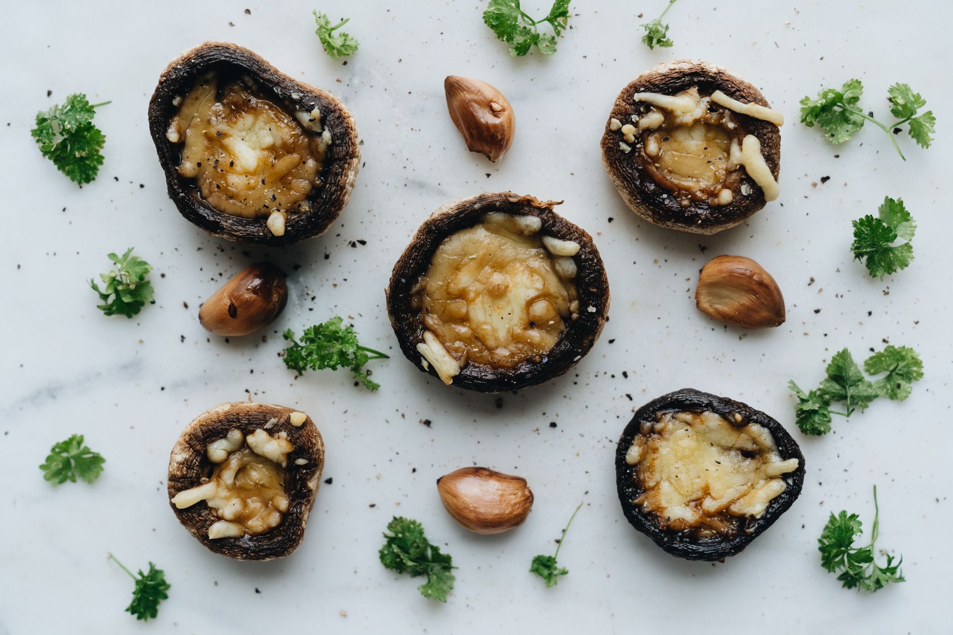 Cheesy Garlic Stuffed Mushrooms