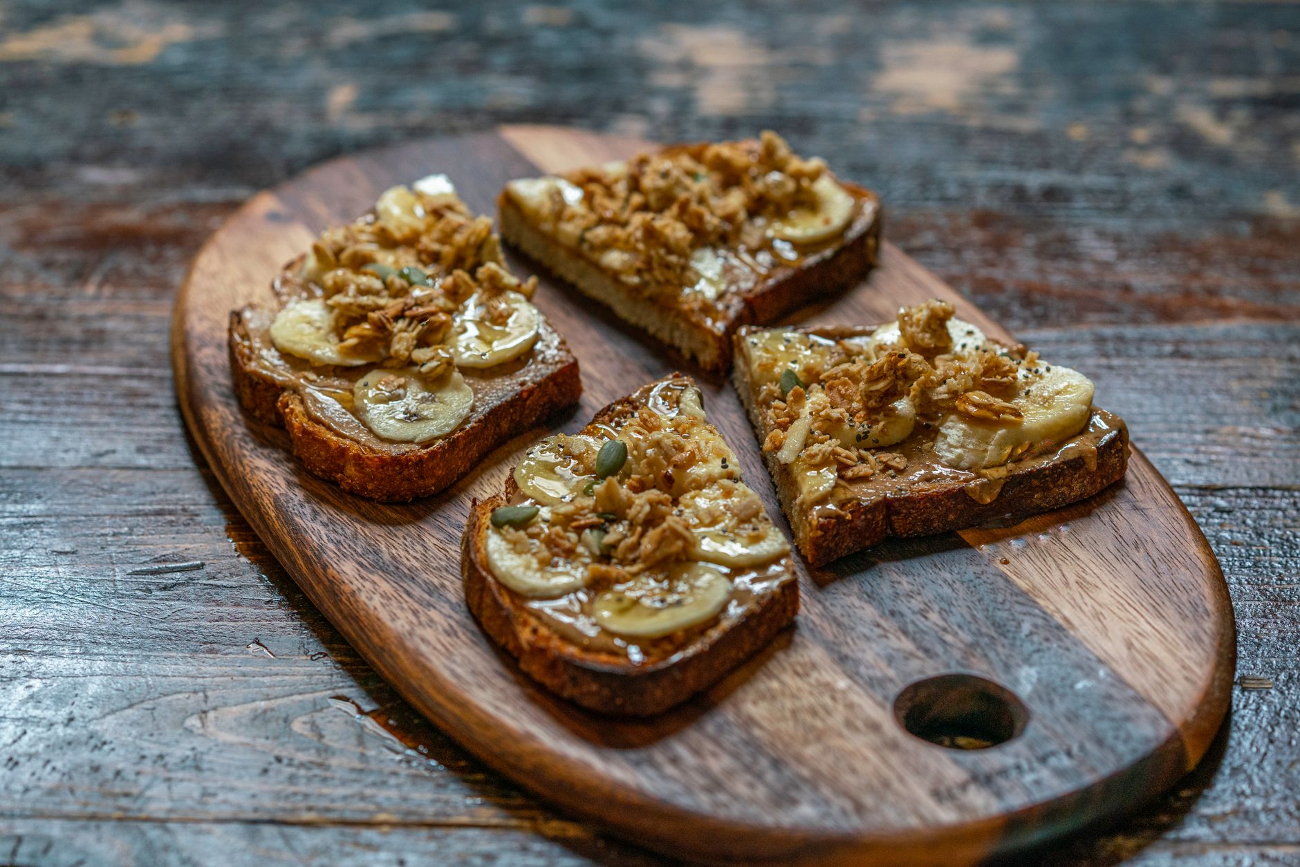 Peanut Butter Honey Toast with Toppings