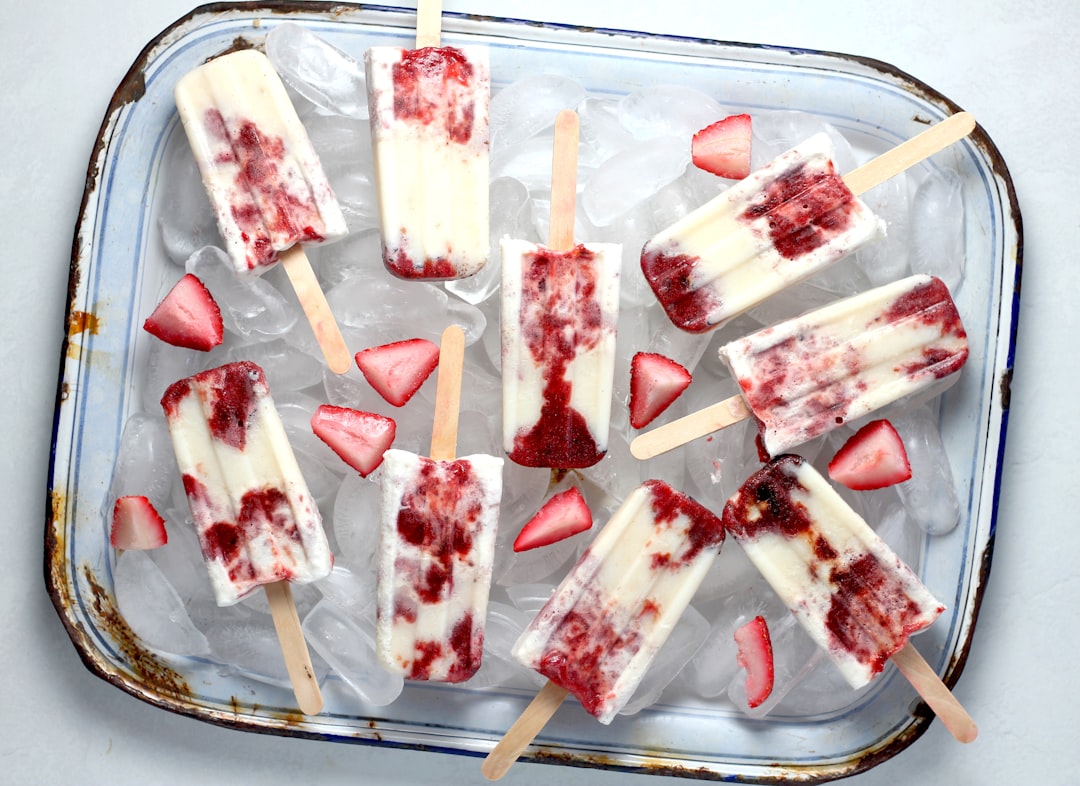 Strawberry Honey Yogurt Popsicles