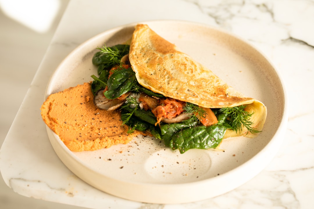 10-Minute Veggie Omelet with Hummus