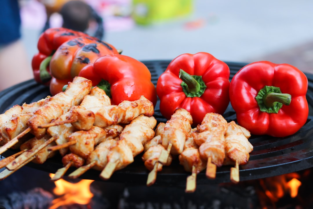 Glazed BBQ Chicken & Pepper Skewers
