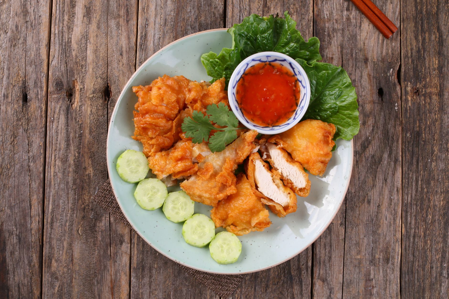 Sweet Chili Chicken Thighs with Crispy Greens