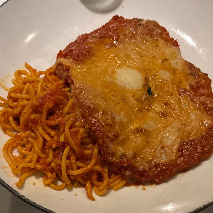 Chicken Parmigiana with Spaghetti