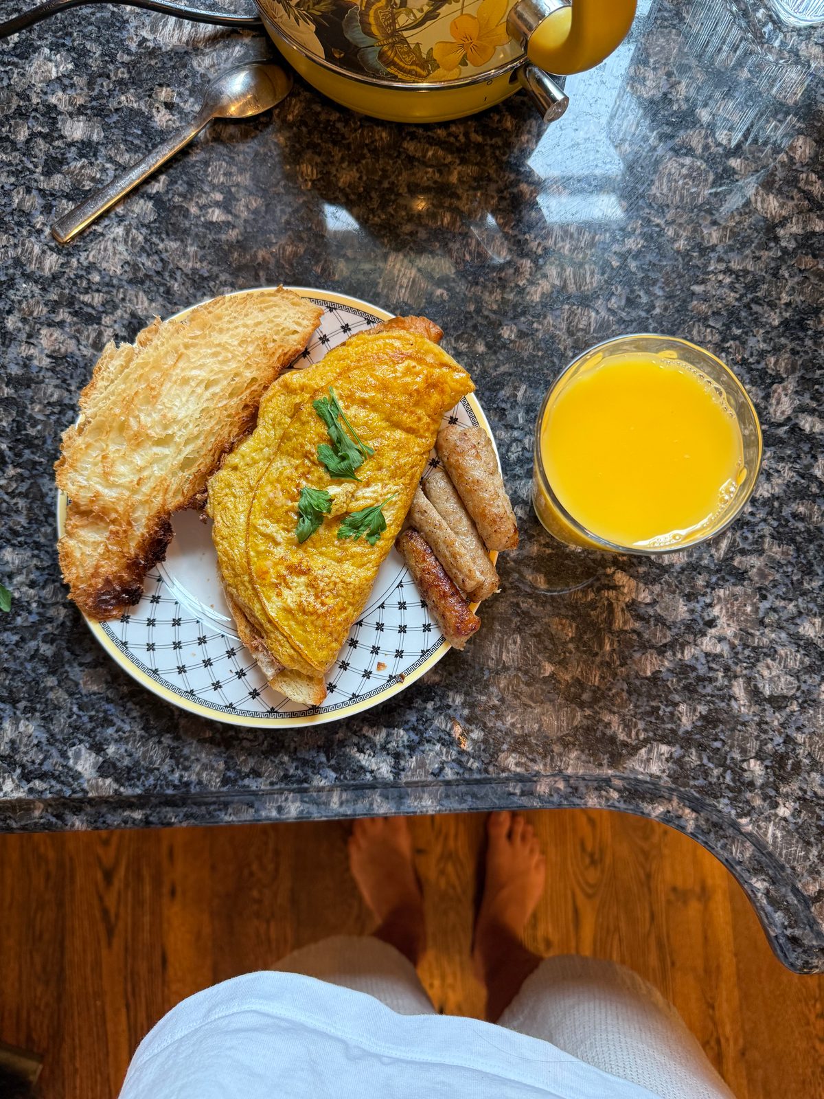 Croissant Omelette with Cheese and Sausage