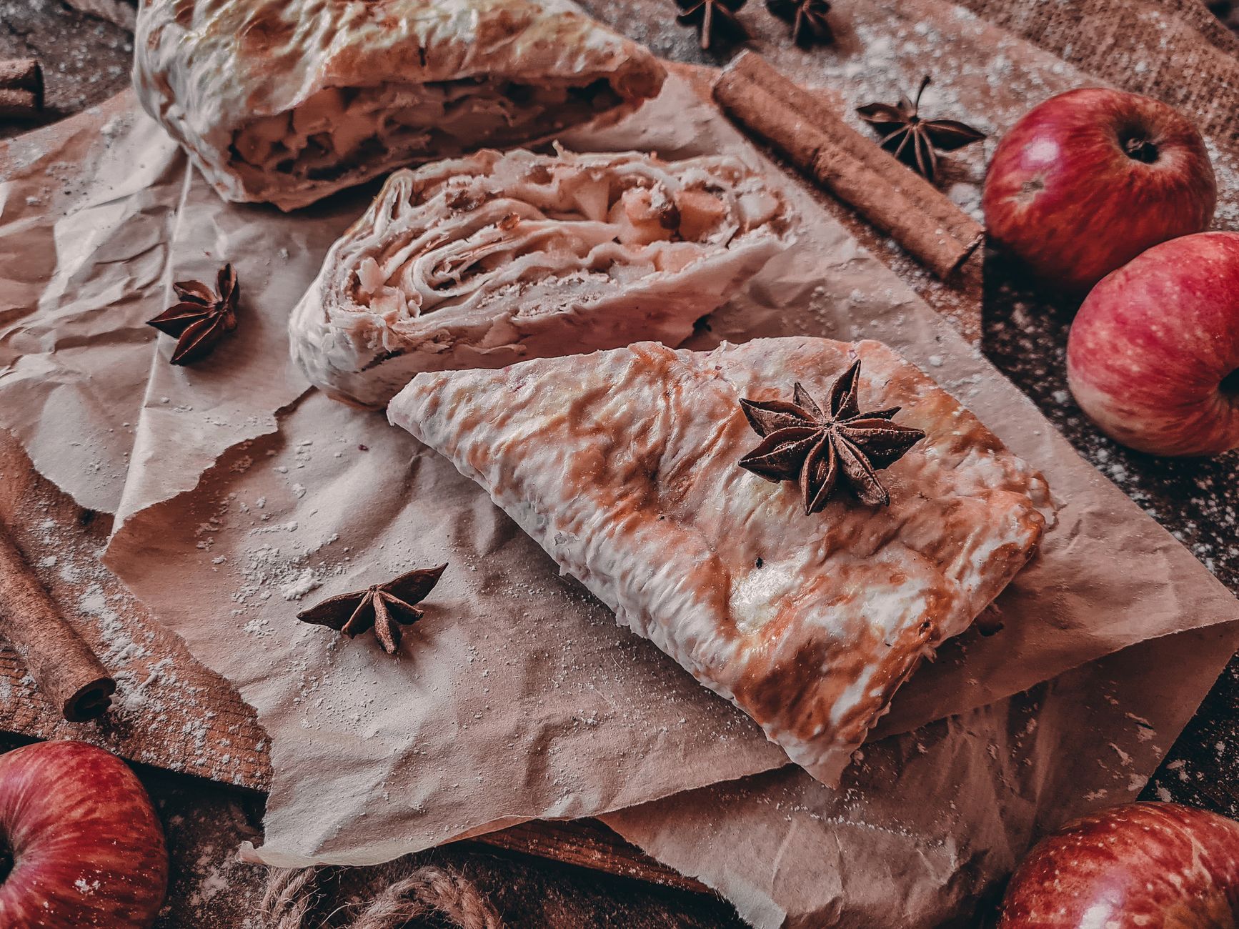 Apple and Cheese Strudel