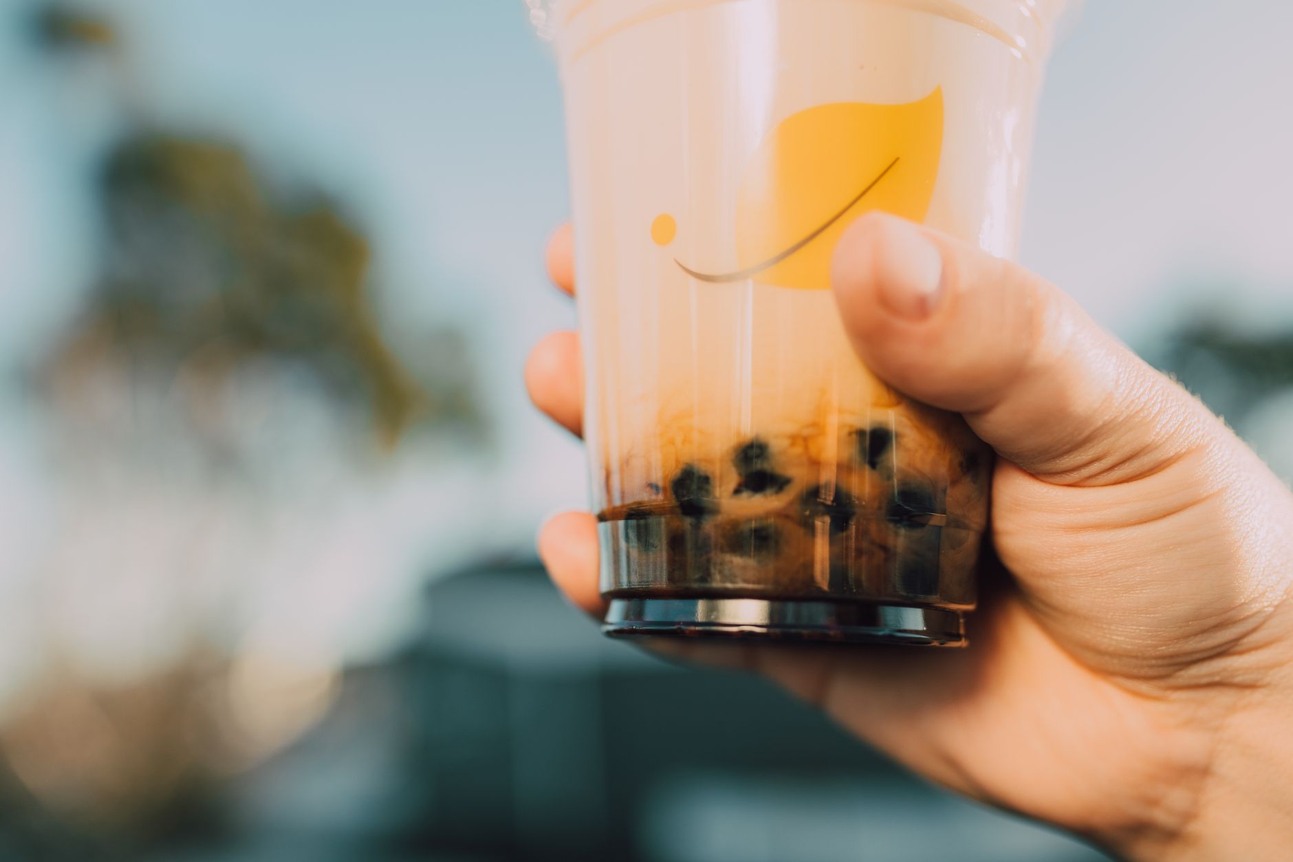 Peach Oolong Boba Tea
