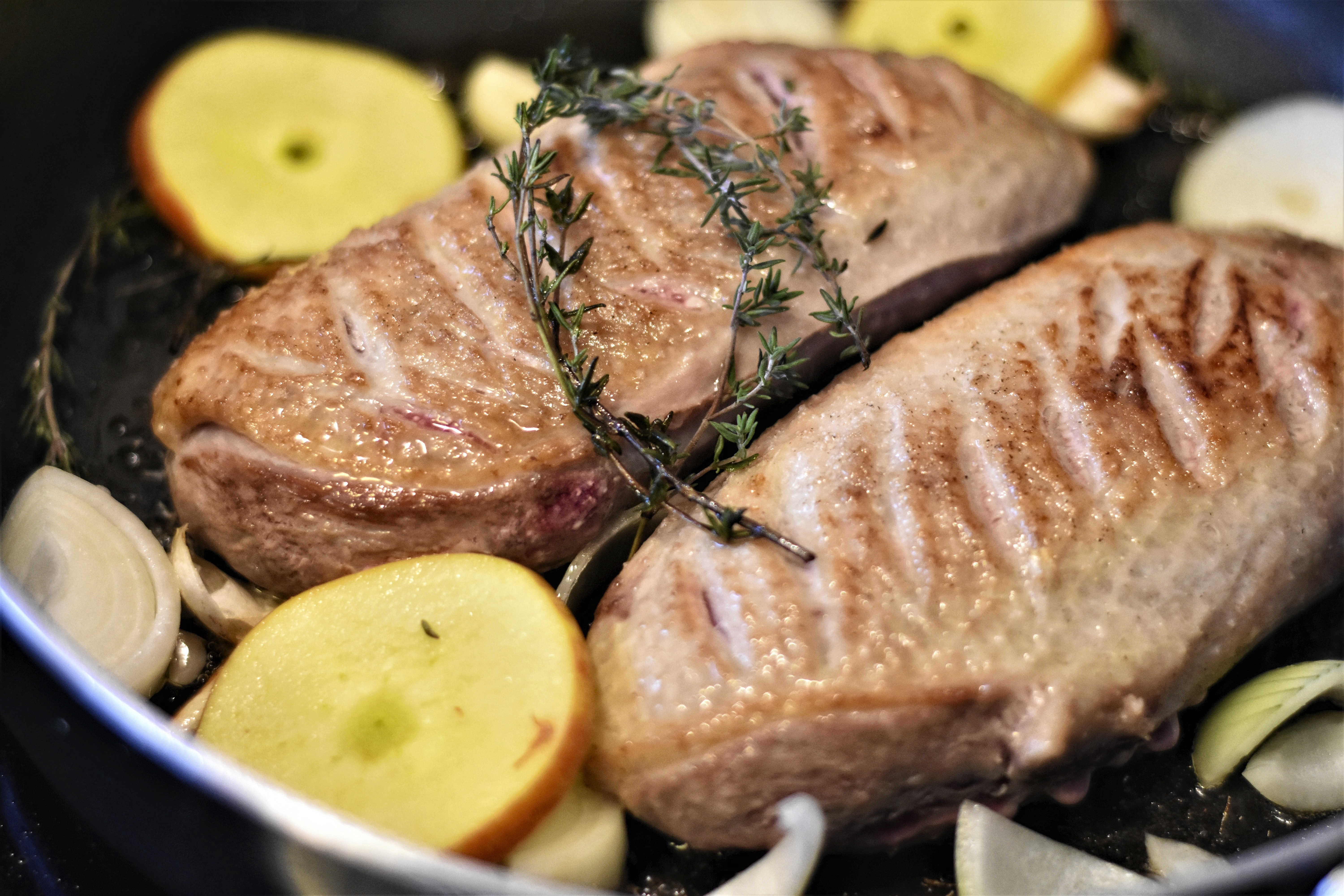 Pan-Seared Duck Breast with Green Peppercorn Sauce