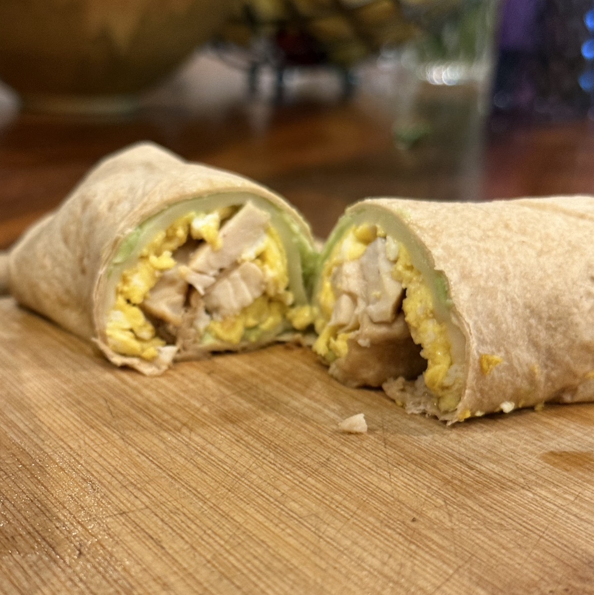 Chicken Avocado Breakfast Burrito