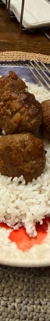 Teriyaki Beef Meatballs with Jasmine Rice