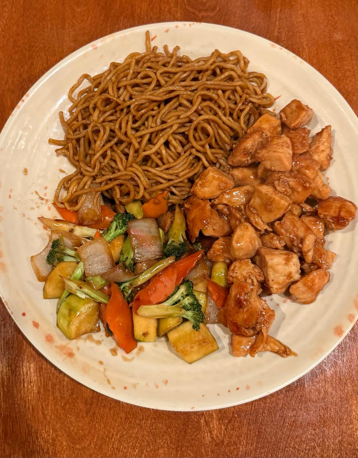 Hibachi Teriyaki Chicken with Noodles and Vegetables
