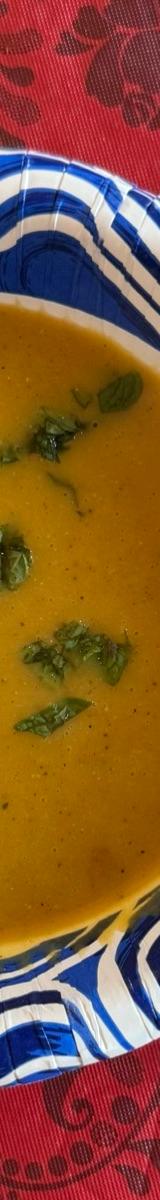 Homestyle Red Lentil Vegetable Soup with Fresh Mint