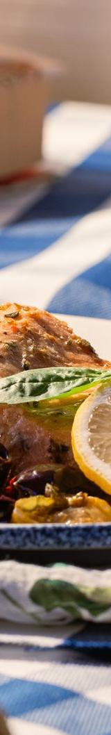 Baked Salmon with Vegetables and Olives
