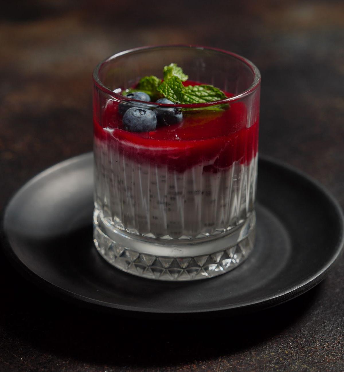 Berry Parfait with Blueberries and Mint
