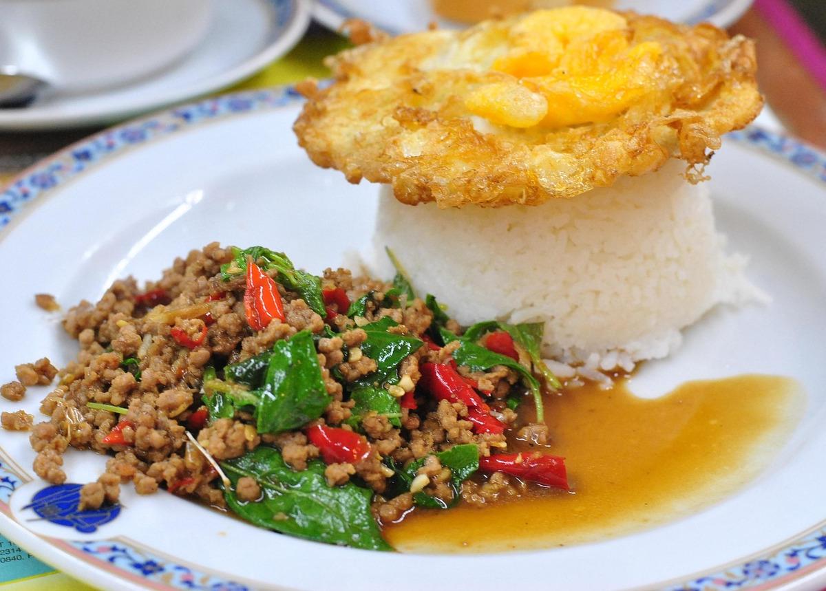 Broken Rice with Pork and Fried Egg