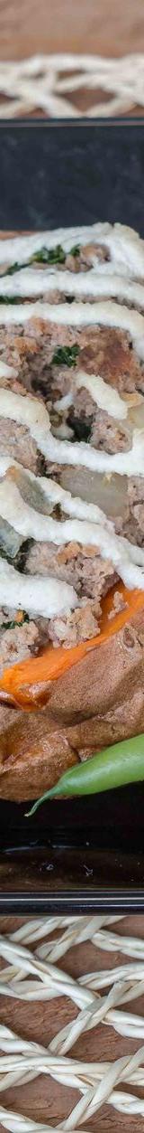 Buffalo Chicken Stuffed Sweet Potato
