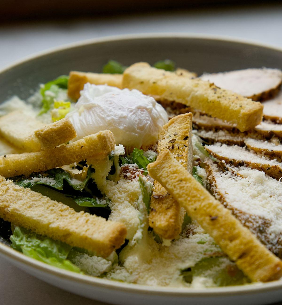 Caesar Salad with Chicken and Croutons