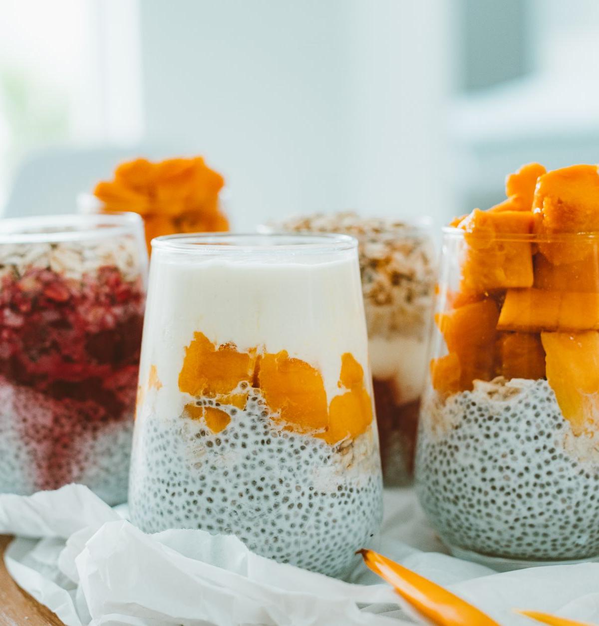 Chia Seed Pudding with Mango and Granola