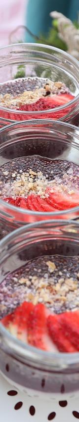 Chia Seed Pudding with Strawberries and Granola