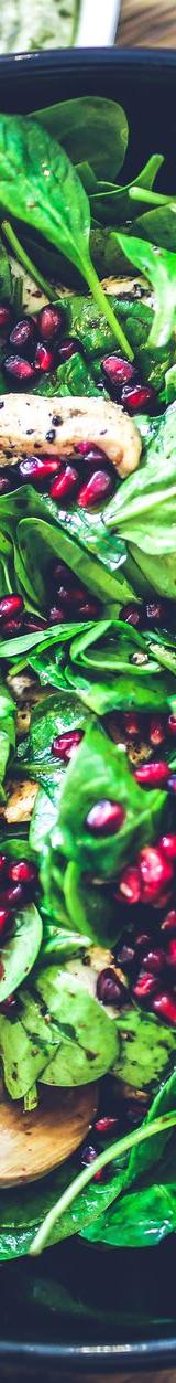 Chicken Spinach Salad with Pomegranate Seeds