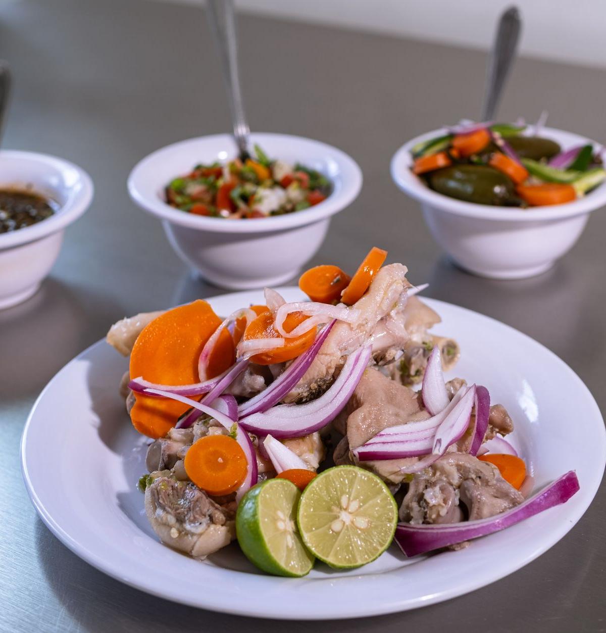 Chicken with Vegetable Salad and Sauces
