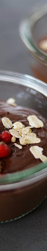 Chocolate Mousse with Red Currants and Oats