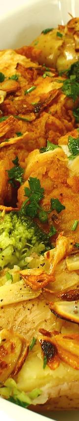 Cod Fritters with Potatoes and Broccoli