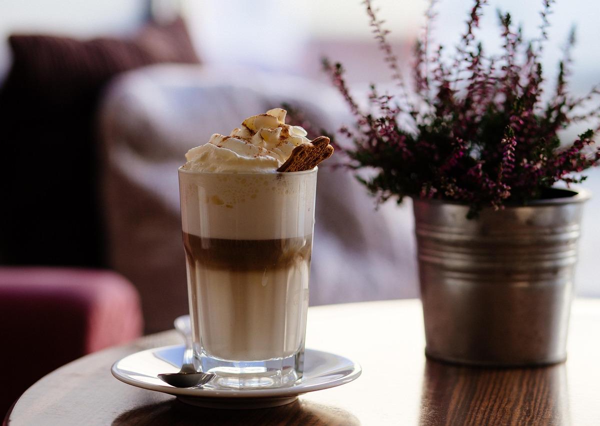 Coffee with Cream and Cookie Topping