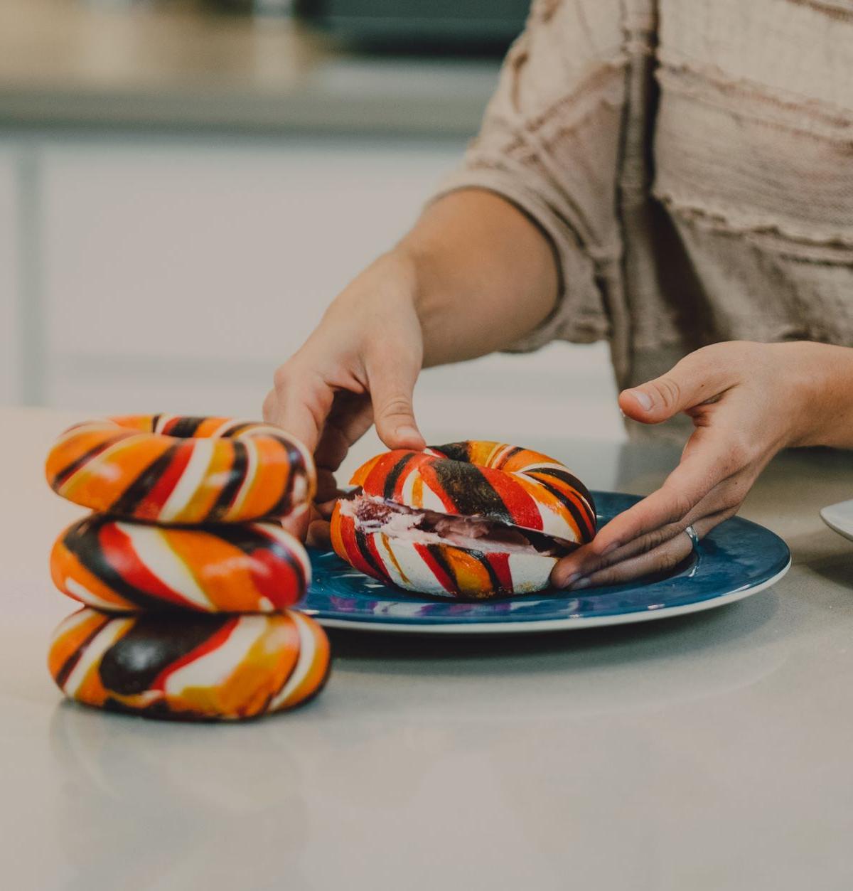 Colorful Striped Chocolate Cake