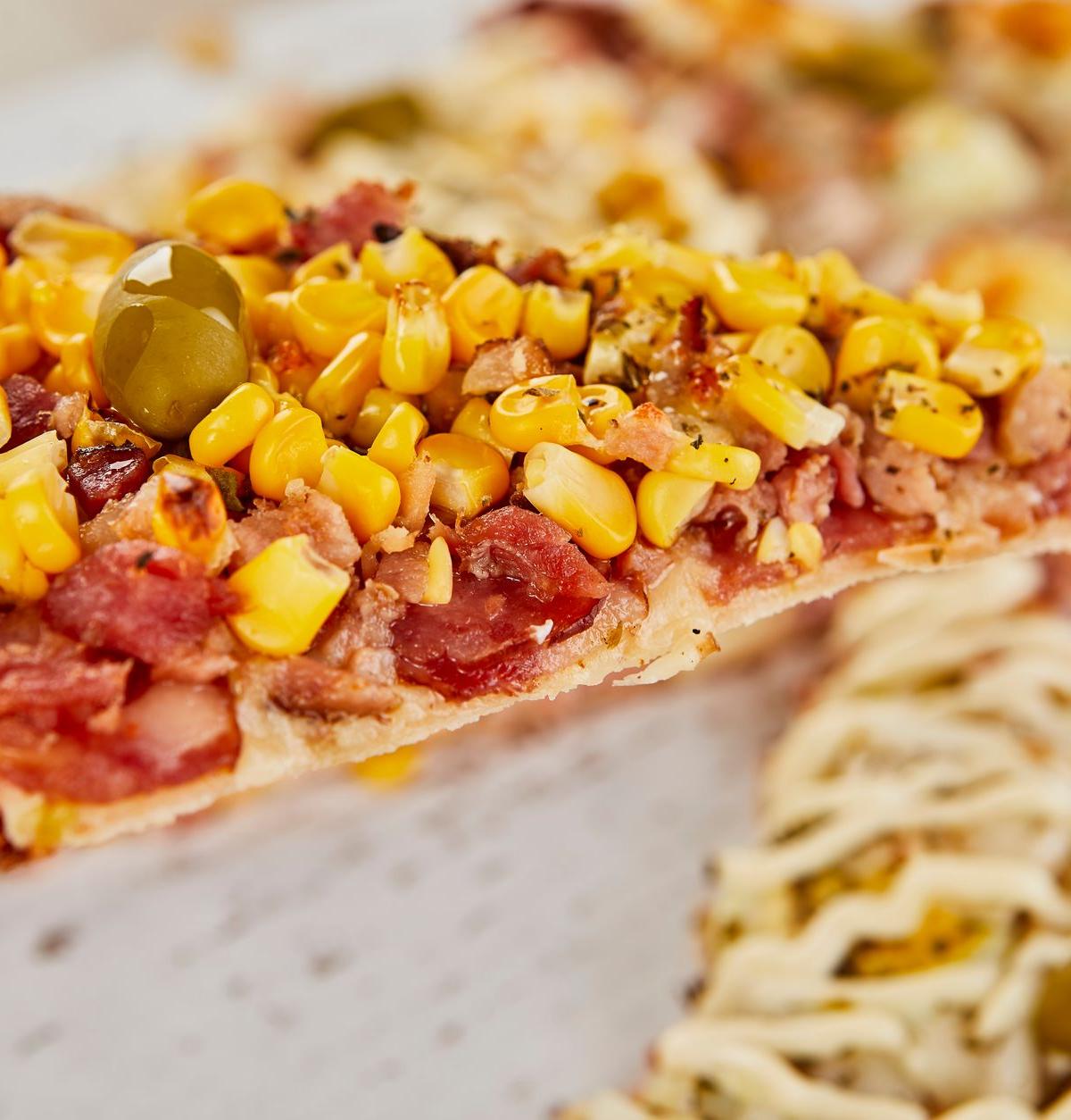 Corn and Pepperoni Pizza