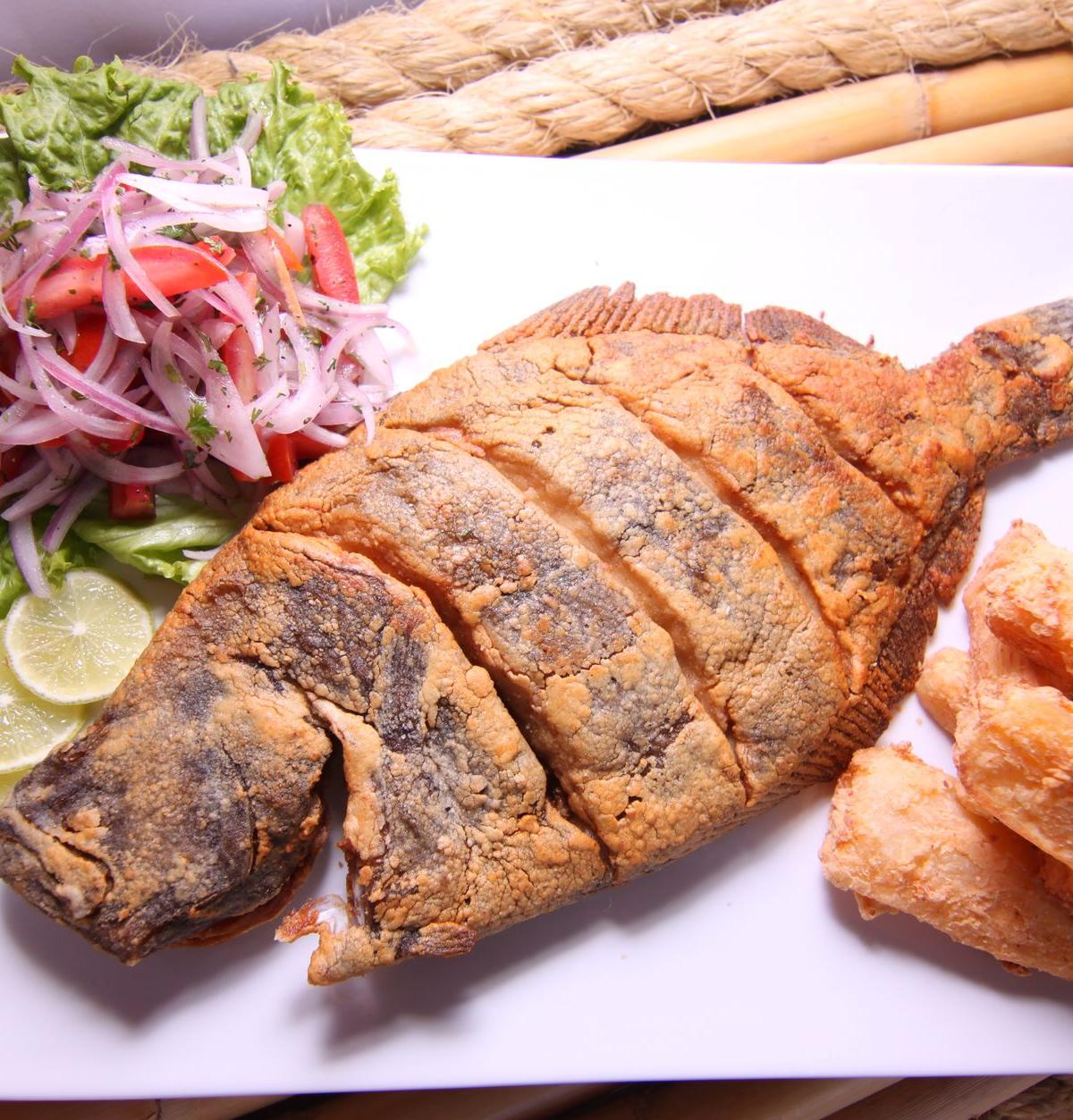 Fried Fish with Lime and Onion Salad