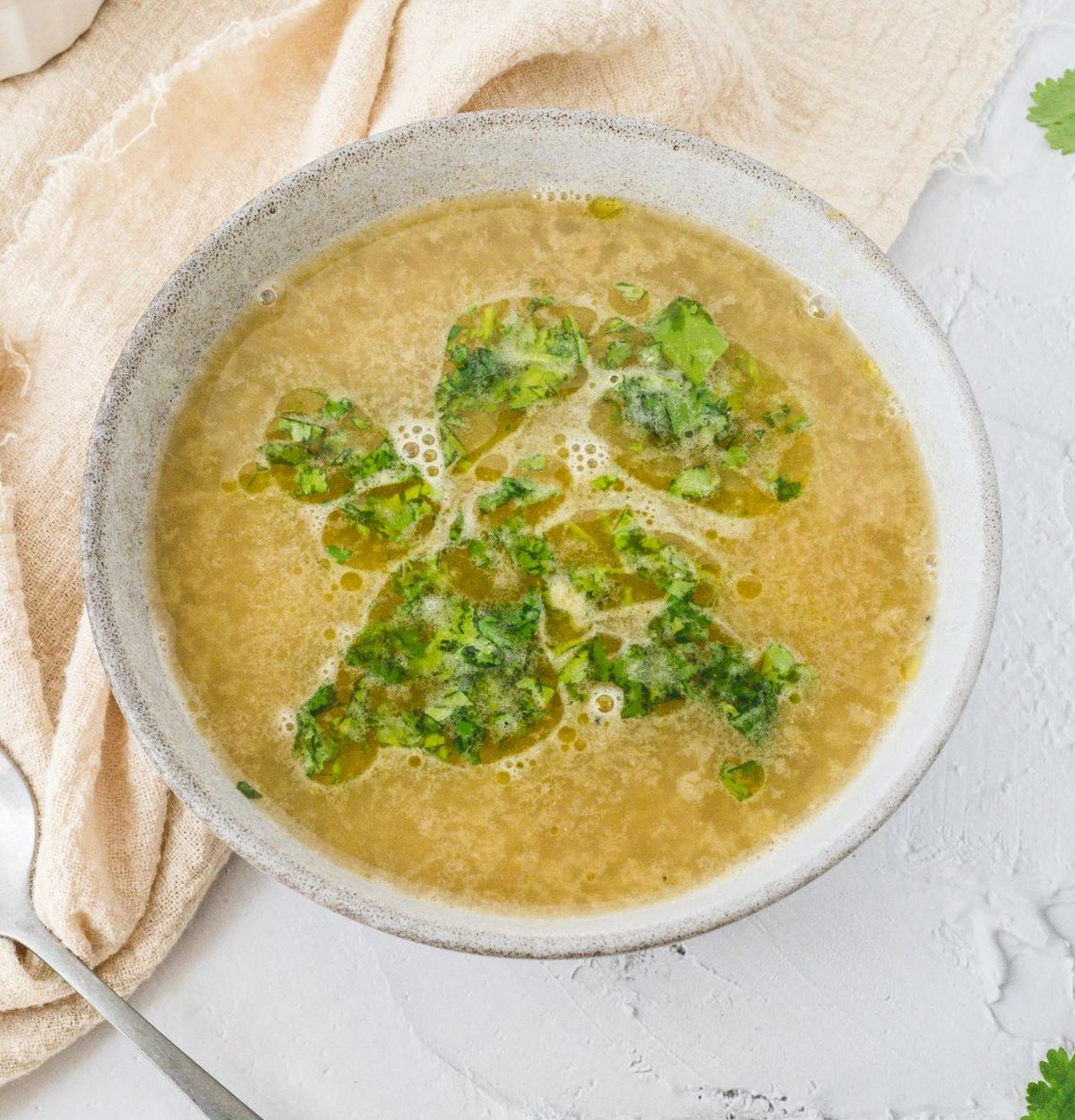 Garlic Soup with Cilantro