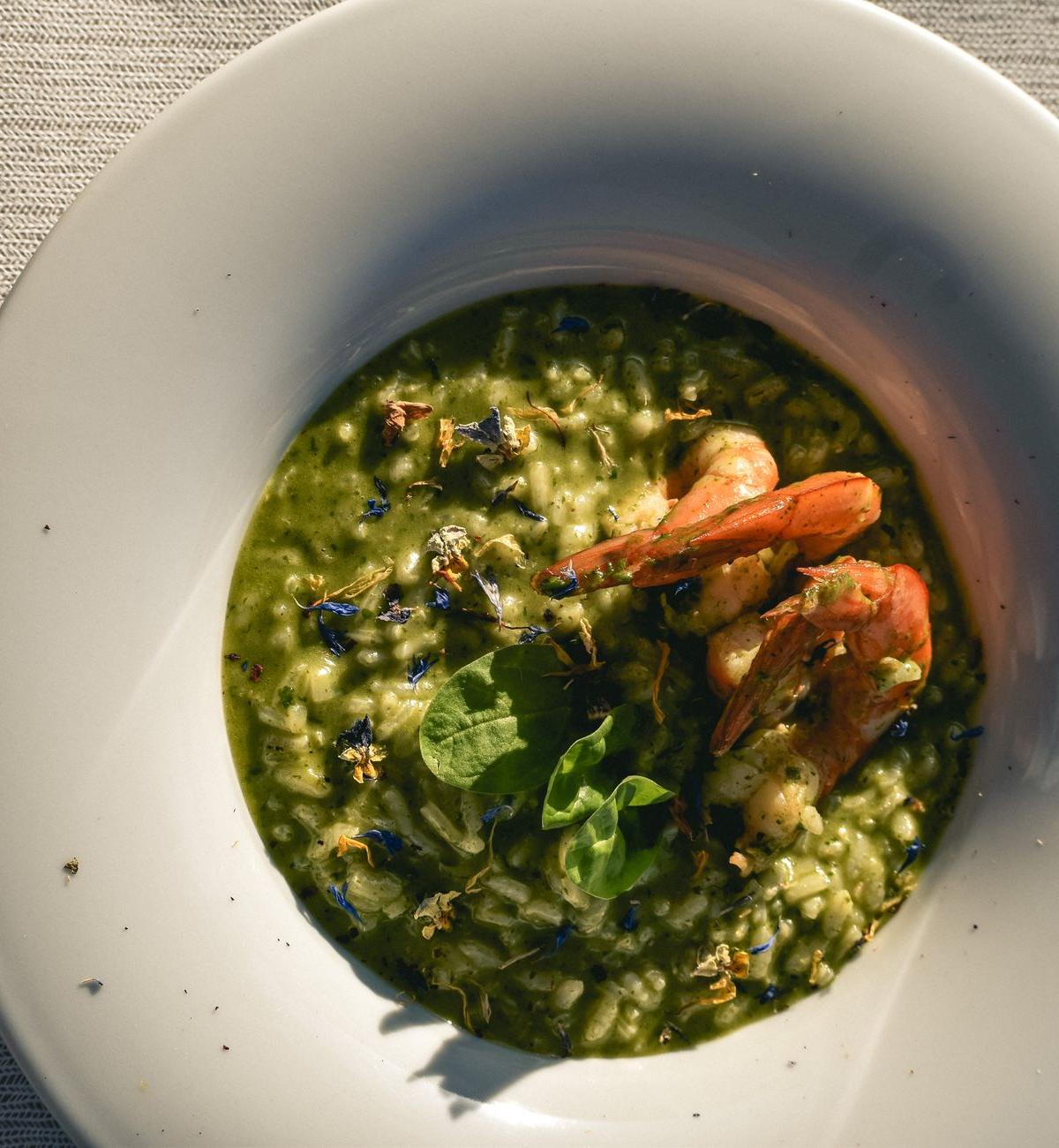 Green Risotto with Shrimp