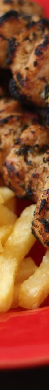 Grilled Chicken Kebab with French Fries