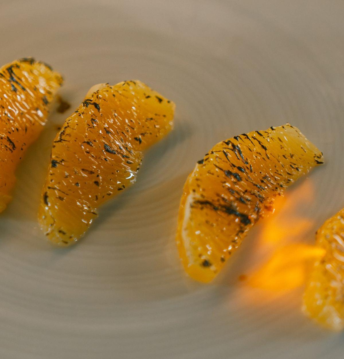 Grilled Orange Segments with Herbs