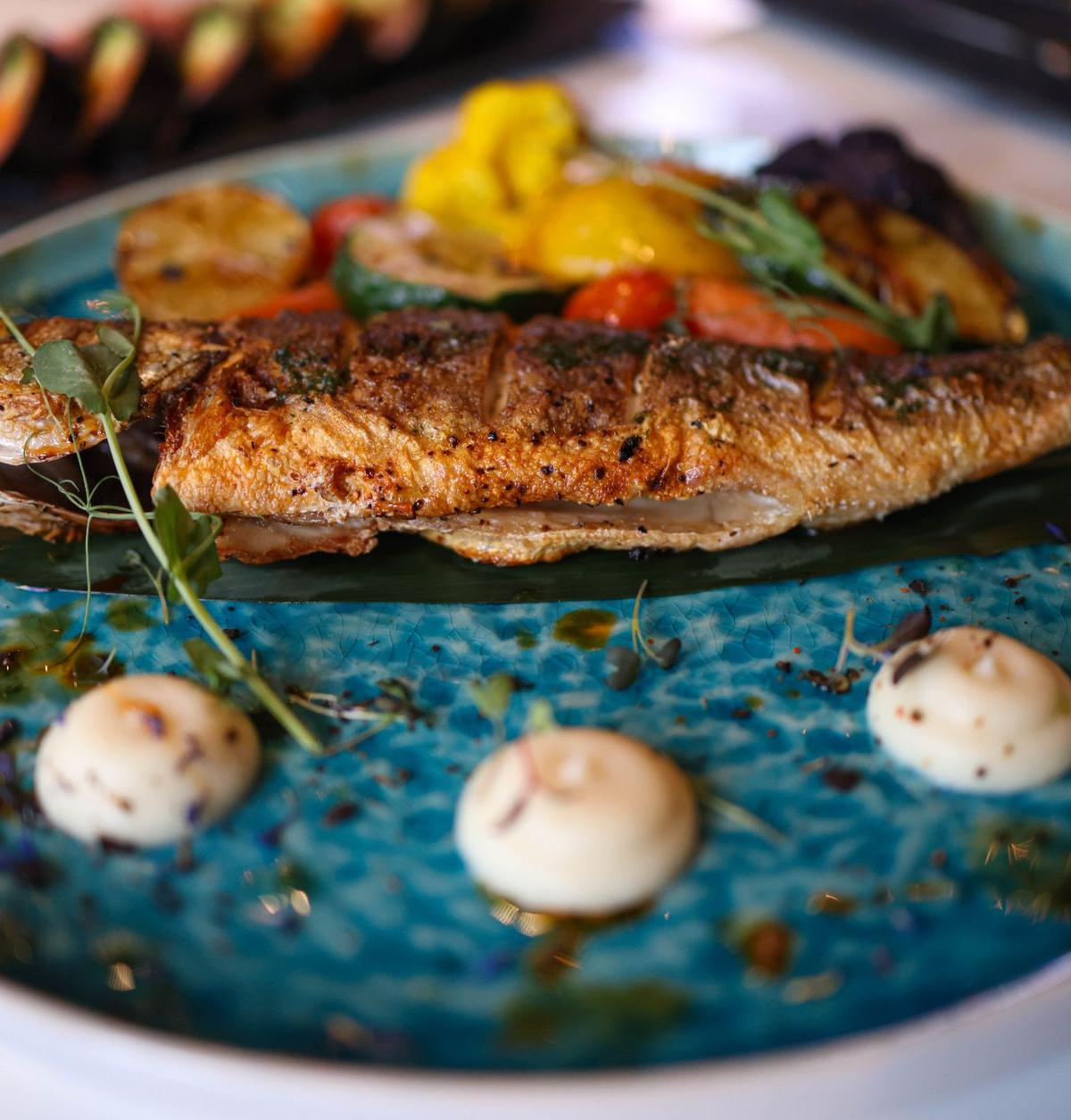 Grilled Snapper with Vegetables and Sauce
