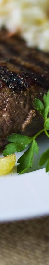 Grilled Steak with French Fries and Potato Salad