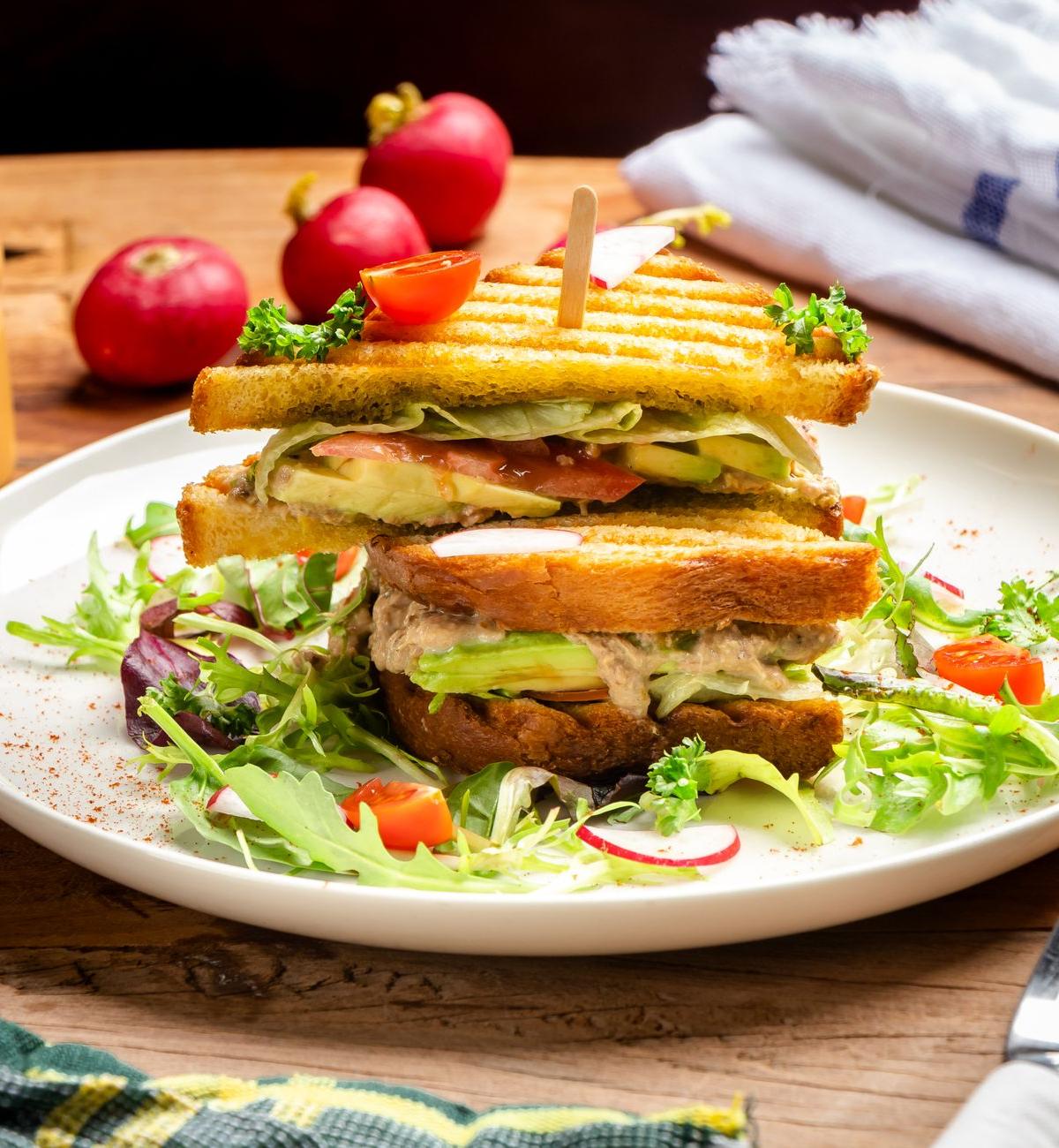 Grilled Vegetable Sandwich with Salad